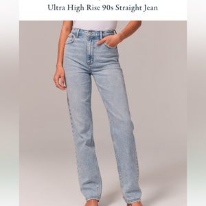 Abercrombie ultra high rise 90’s straight jean